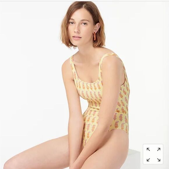 NWT J CREW x SZ Blockprints swimsuit yellow‎ one piece bathing suit 14 - Picture 11 of 11